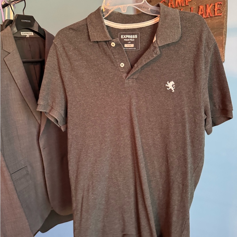 Express Men's Gray Polo Shirt